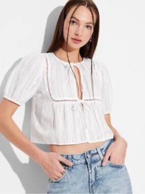 Wild Fable Tie Front Cotton Blouse